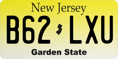 NJ license plate B62LXU
