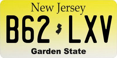 NJ license plate B62LXV