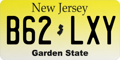 NJ license plate B62LXY