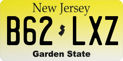 NJ license plate B62LXZ