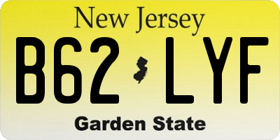 NJ license plate B62LYF