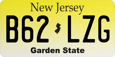 NJ license plate B62LZG