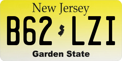 NJ license plate B62LZI