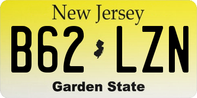 NJ license plate B62LZN