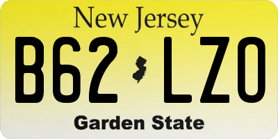NJ license plate B62LZO