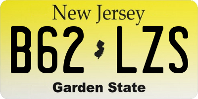 NJ license plate B62LZS