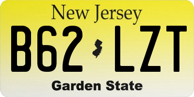 NJ license plate B62LZT
