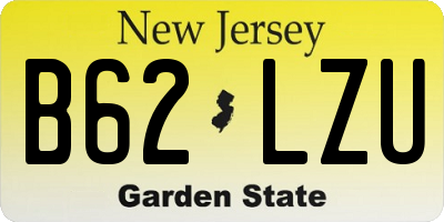 NJ license plate B62LZU