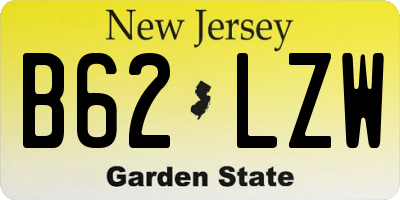 NJ license plate B62LZW