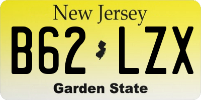 NJ license plate B62LZX