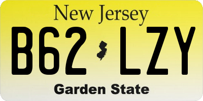 NJ license plate B62LZY