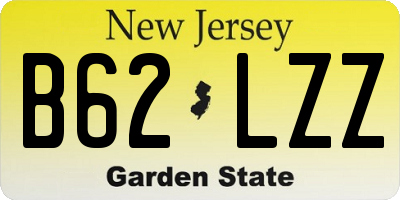 NJ license plate B62LZZ