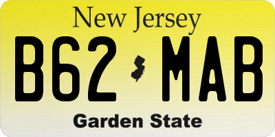 NJ license plate B62MAB