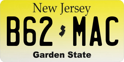 NJ license plate B62MAC