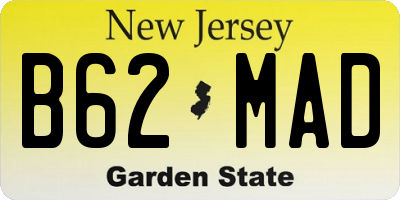 NJ license plate B62MAD