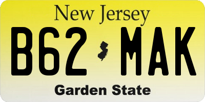 NJ license plate B62MAK