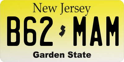 NJ license plate B62MAM
