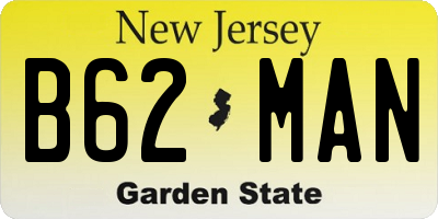 NJ license plate B62MAN