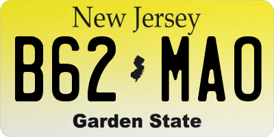 NJ license plate B62MAO