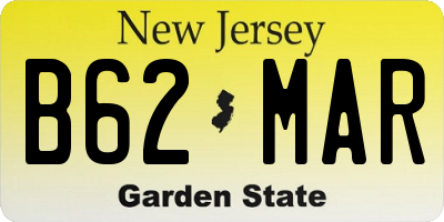 NJ license plate B62MAR