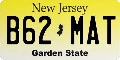 NJ license plate B62MAT