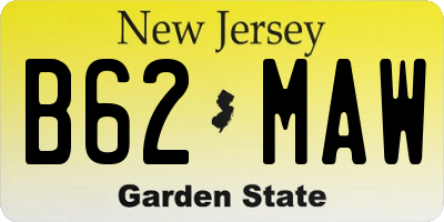 NJ license plate B62MAW