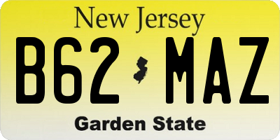 NJ license plate B62MAZ