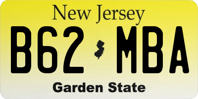 NJ license plate B62MBA