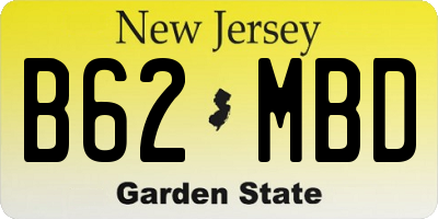NJ license plate B62MBD