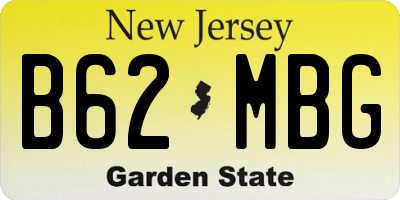 NJ license plate B62MBG