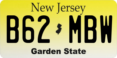NJ license plate B62MBW
