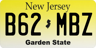 NJ license plate B62MBZ