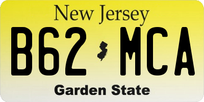 NJ license plate B62MCA