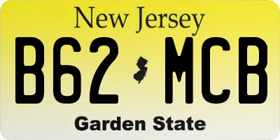 NJ license plate B62MCB