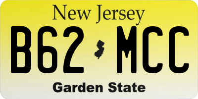 NJ license plate B62MCC