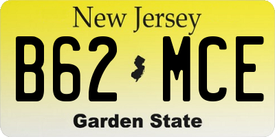 NJ license plate B62MCE