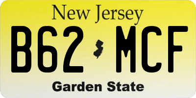 NJ license plate B62MCF