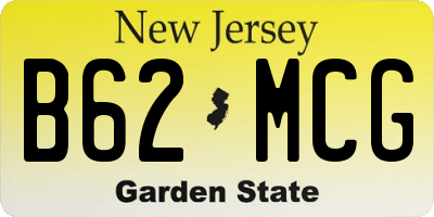 NJ license plate B62MCG