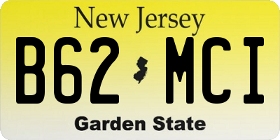 NJ license plate B62MCI