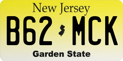 NJ license plate B62MCK