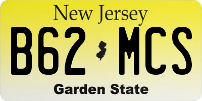 NJ license plate B62MCS