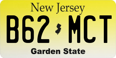 NJ license plate B62MCT