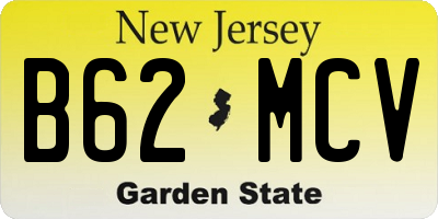 NJ license plate B62MCV