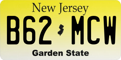 NJ license plate B62MCW
