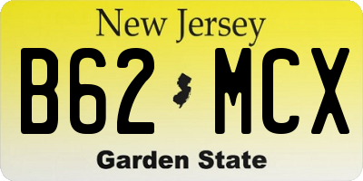 NJ license plate B62MCX