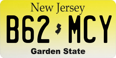 NJ license plate B62MCY