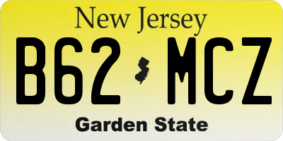 NJ license plate B62MCZ