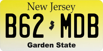 NJ license plate B62MDB