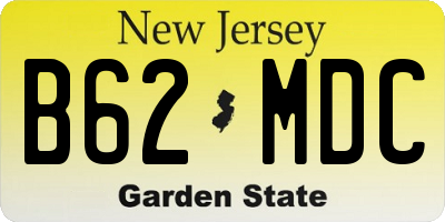 NJ license plate B62MDC