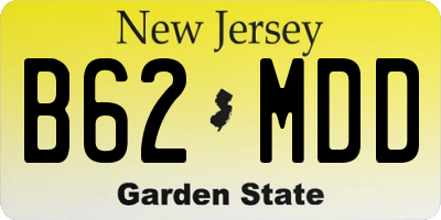 NJ license plate B62MDD